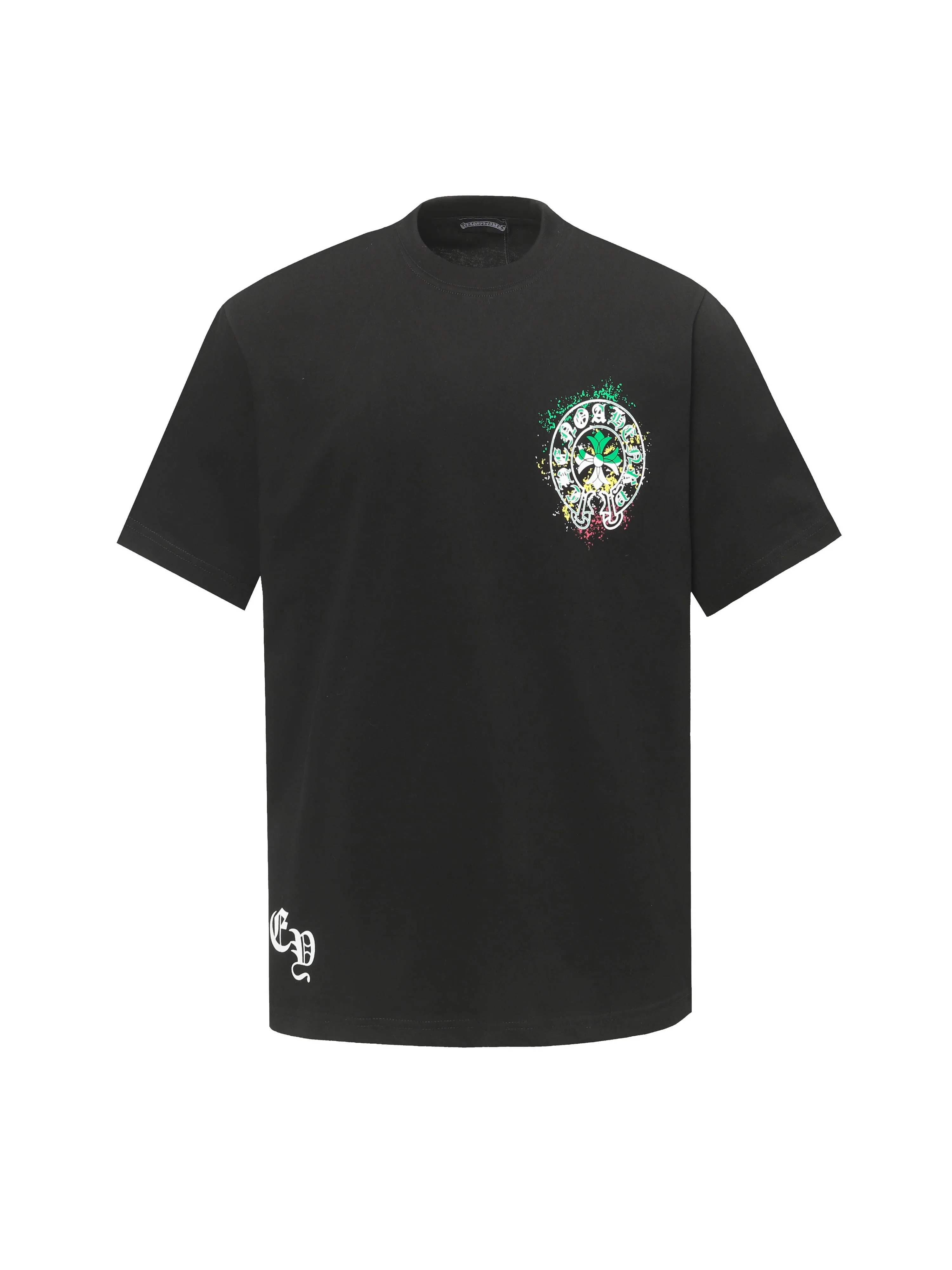 🅿️170 CHROME HEARTS/Chrome Heart CH spray-printed short-sleeved T-shirt The fabric is made of 280g heavy combed cotton, customized with 32 count 1*1 threads, and washed twice for ready-to-wear. The fabric is comfortable and skin-friendly without any strange feeling. Custom-dyed fabric, with high textile density, good drape, and not easy to deform. The thick texture and tight spinning process will not affect the breathability of the fabric. The color saturation is very high. Imported digital direct-injection printing technology. A versatile and good-looking short-sleeve. The loose version covers the flesh and makes you look slimmer. It is the same style for men and women. It has three complete standards. Color: Black-White Size: XS-L